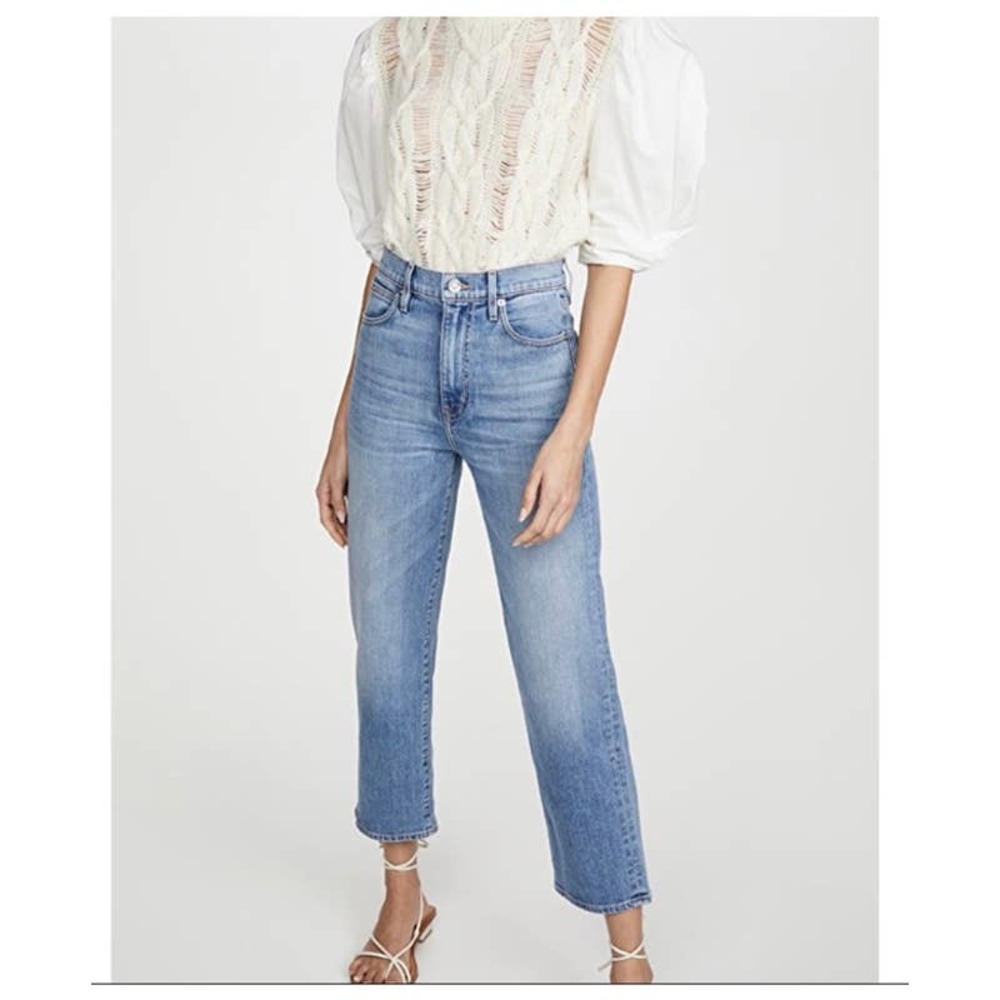 SLVRLAKE Denim London Crop Jeans Straight Leg Love Matters Wash Size 28